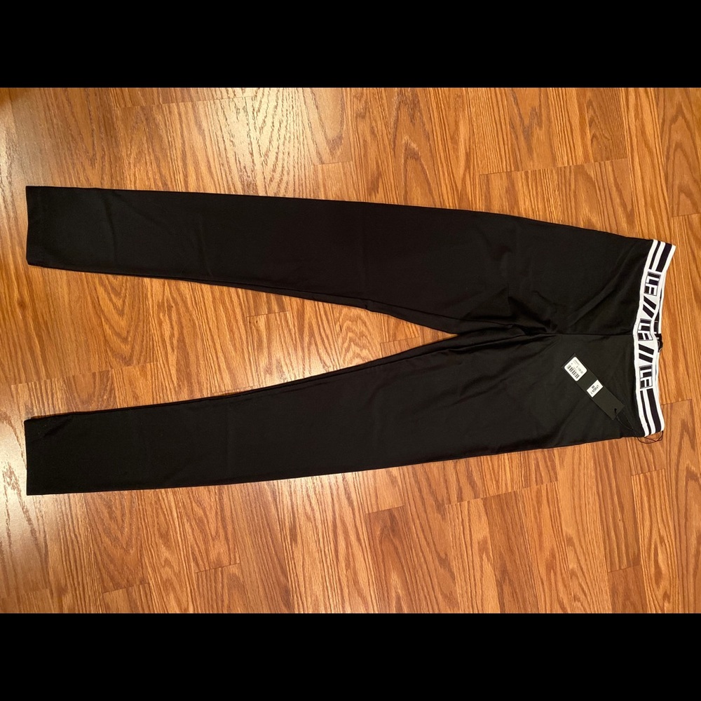LF leggings with white and black waistband